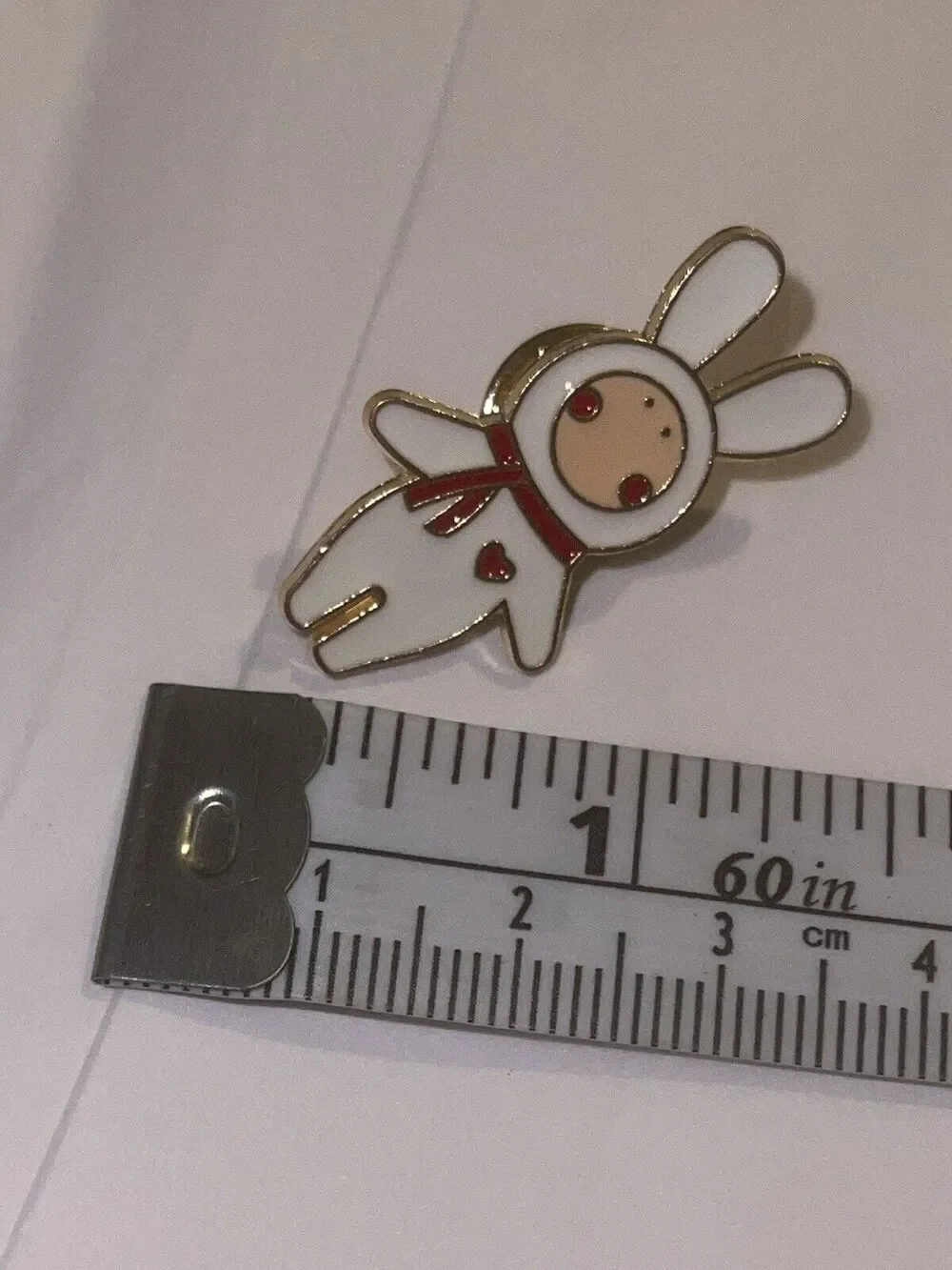 Bunny With Red Heart Pin Brooch